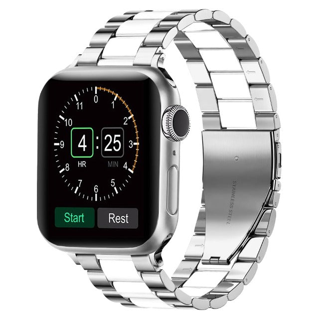 Apple Watch -rannekoru hopeisesta metallista