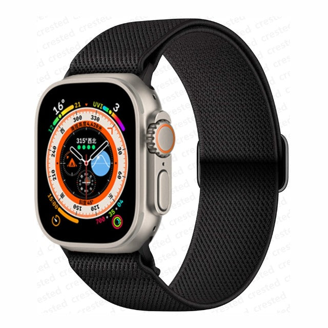 Apple Watch -ranneke mustassa nylonkudoksessa