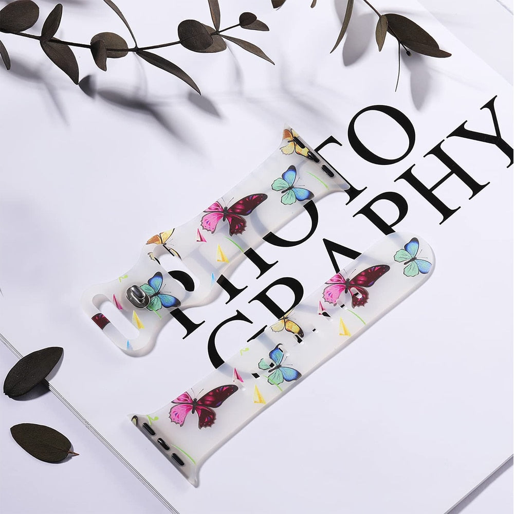 Apple Watch -rannekoru naisille, kukkakuvioitu