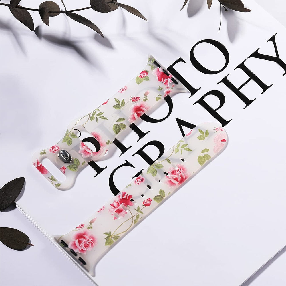 Apple Watch -rannekoru naisille, kukkakuvioitu