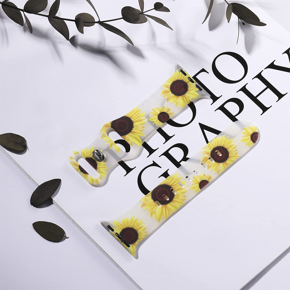 Apple Watch -rannekoru naisille, kukkakuvioitu