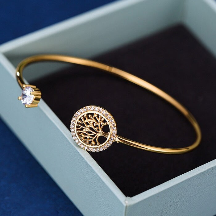 Elämänpuu-rannekoru Kulta - Hopea - Kupari kulta