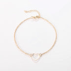 Naisten nilkkakoru sydän kulta & hopea 