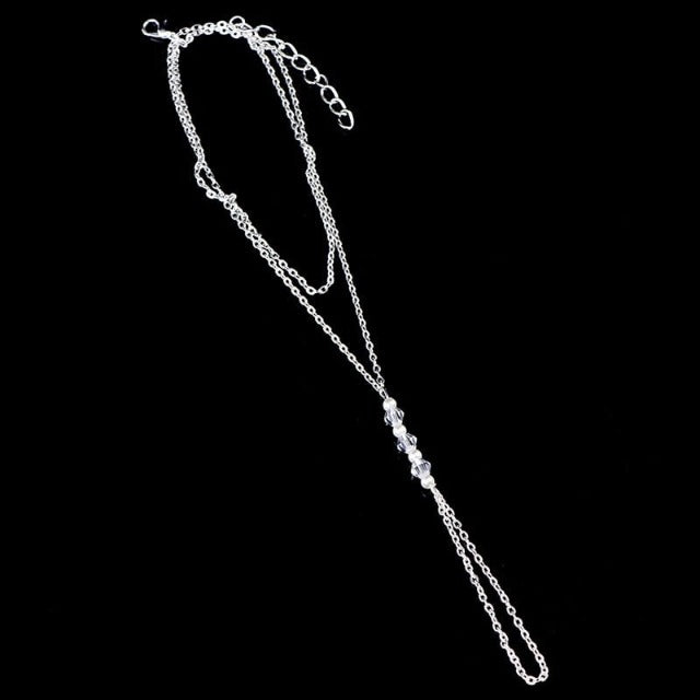 Kultainen ja hopeinen nilkkaketju naisille hopea