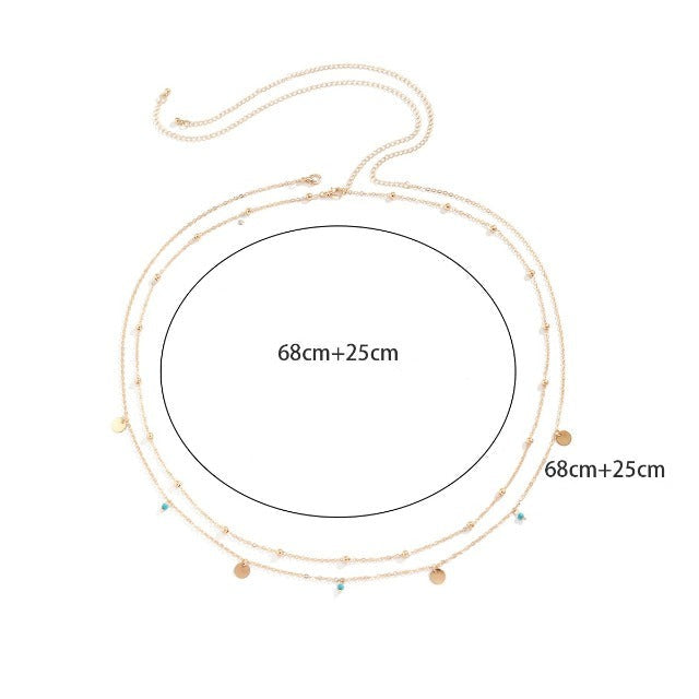 Vatsaketju helmillä naisille