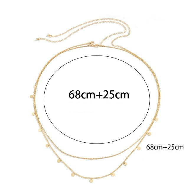 Naisten vatsaketju kulta & hopea