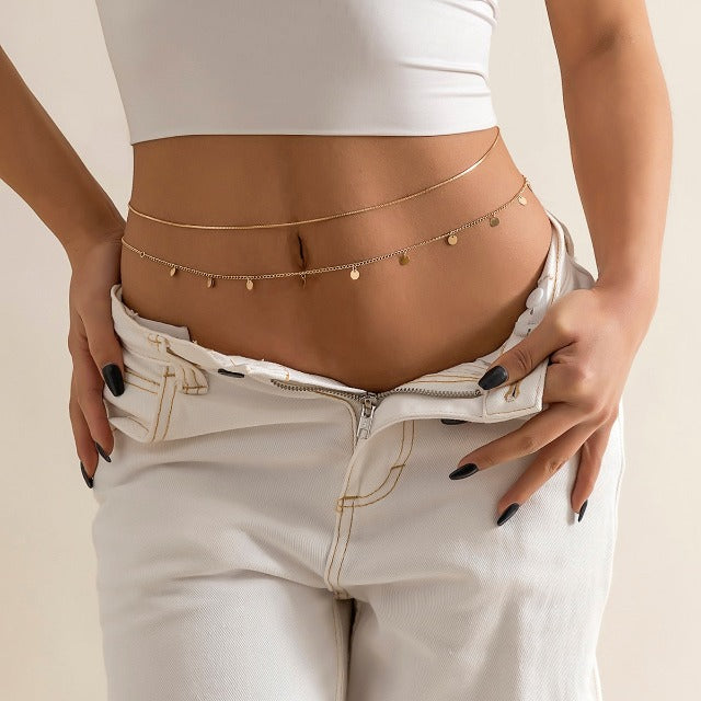 Naisten vatsaketju kulta & hopea