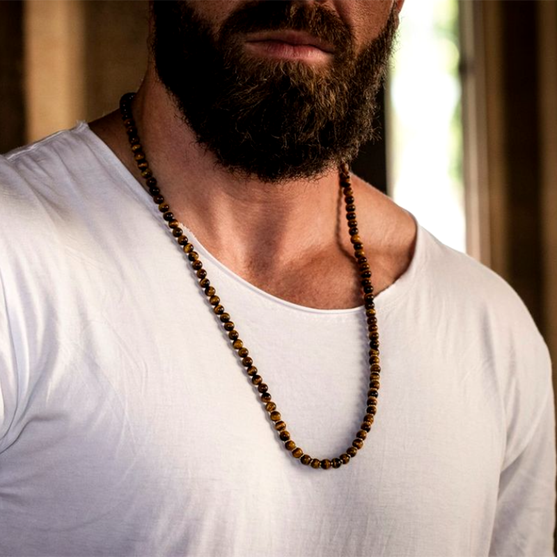 Tiikerinsilmä-kaulakoru miehille