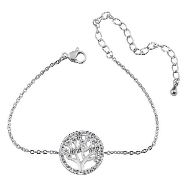 Elämänpuu-ranneketju hopea