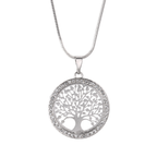 Elämänpuu-riipus hopeanvärinen kulta