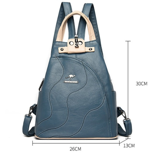 Naisten musta nahkainen olkalaukku 